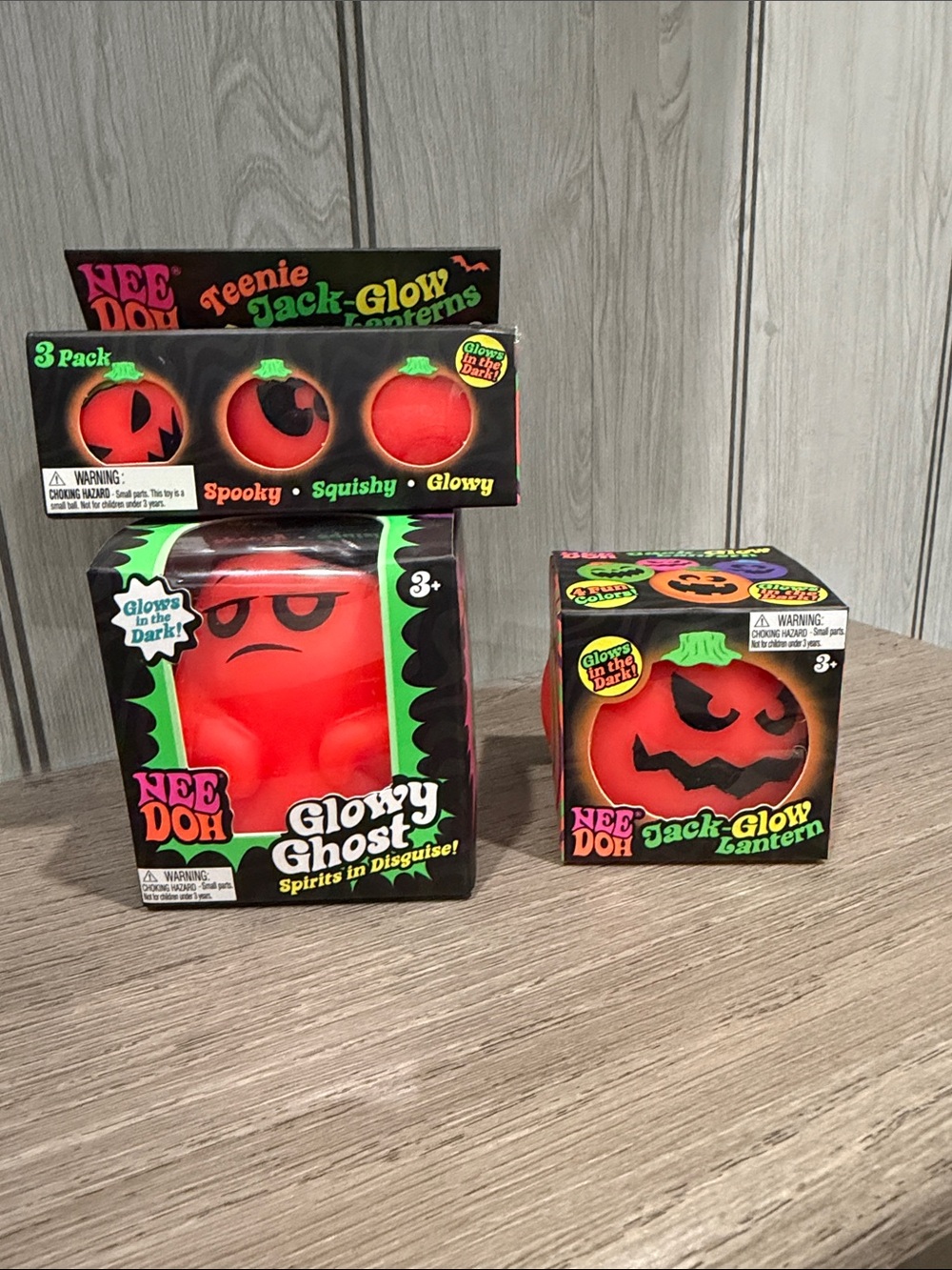 Needoh glowy ghost , jack glow lanterns and tennis jack glow lanterns bundle